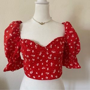 Ruffled red crop top